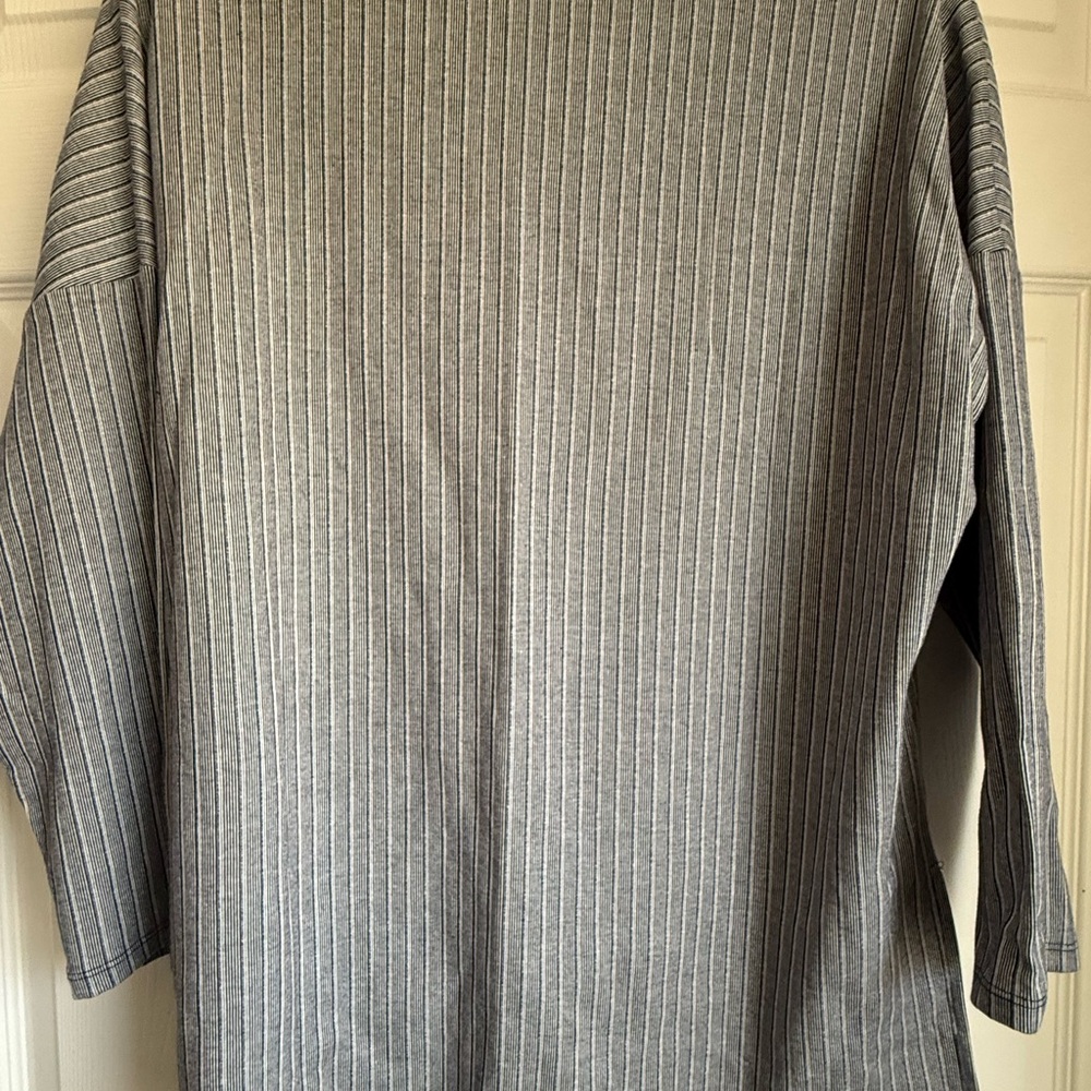 Snoga-Striped knit Crewneck Long Sleeve Top - Navy blue - Picture 6 of 7
